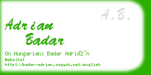 adrian badar business card
